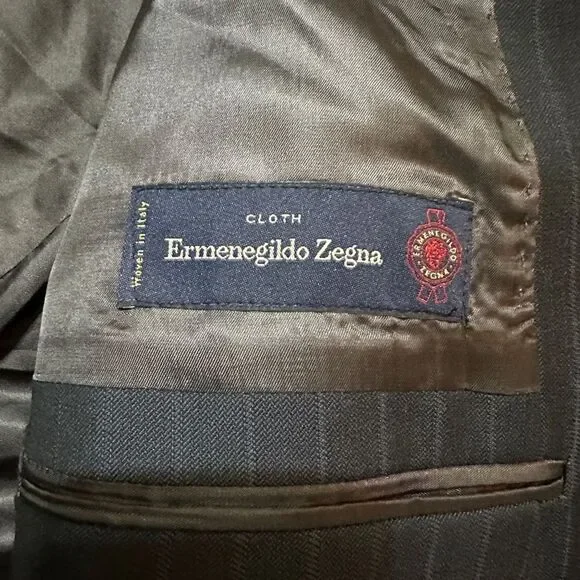 Ermenegildo Zenga Blue Pinstripe Blazer
